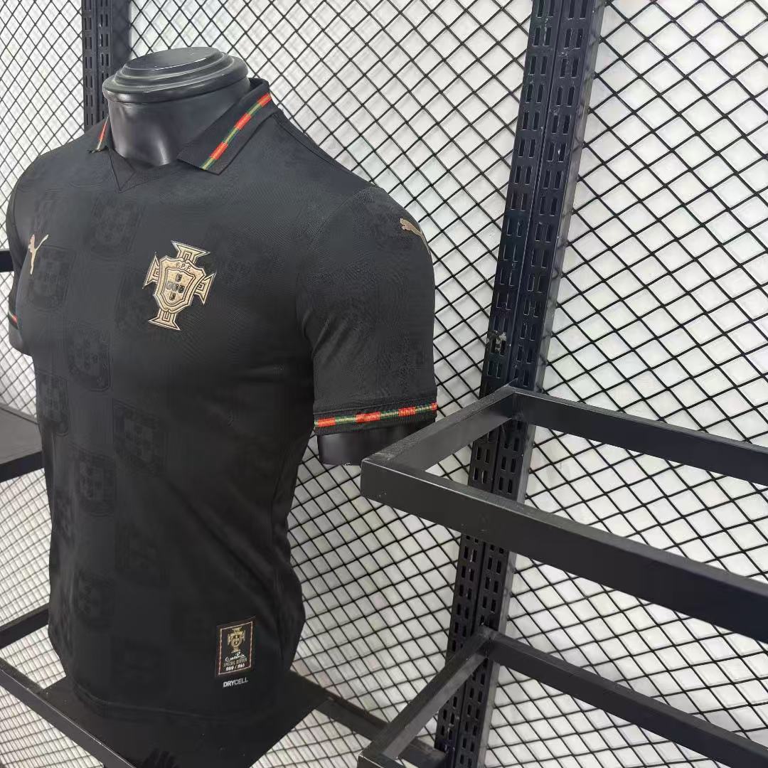 Portugal 2026 Men’s Away Soccer Jersey – Black Football Shirt