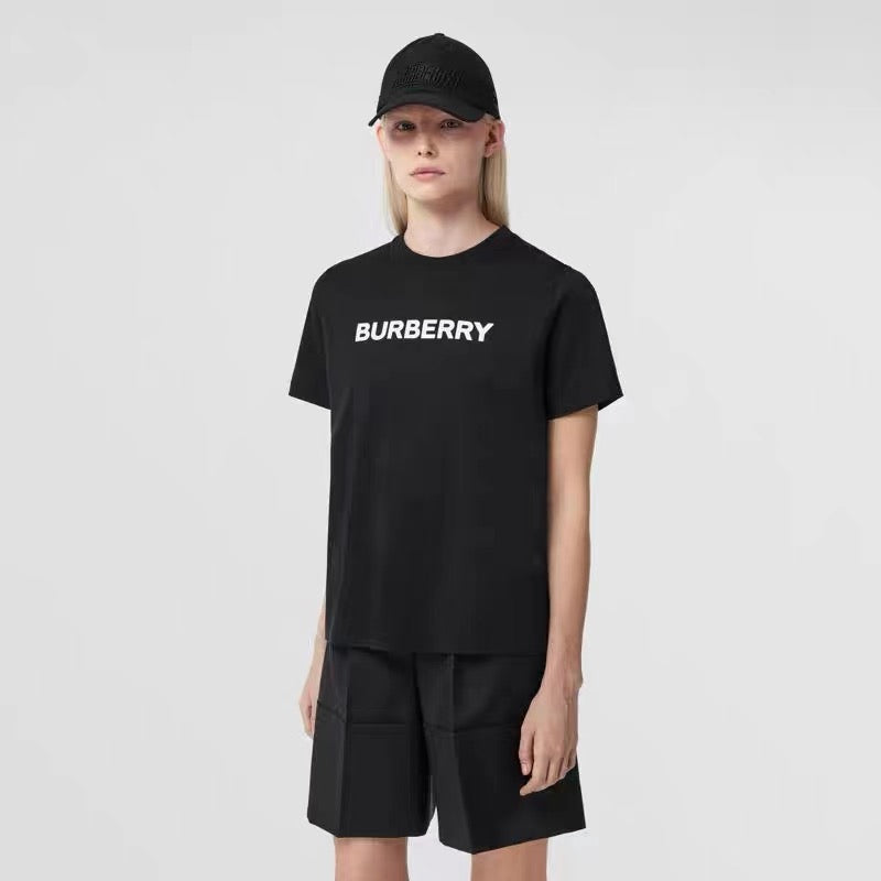 Embroidered Letter Logo Crew Neck T-Shirt