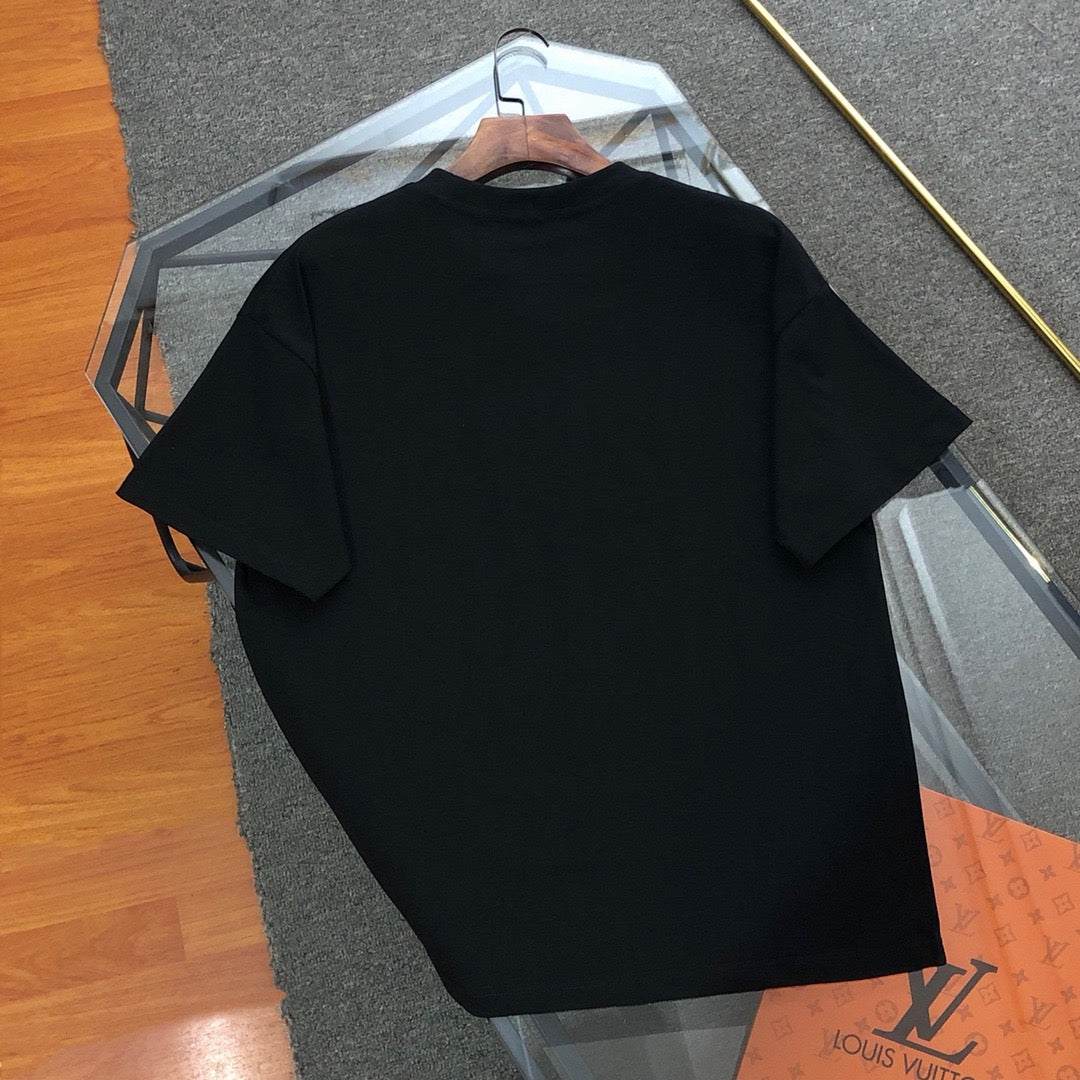 Embroidered Letter Logo Crew Neck T-Shirt