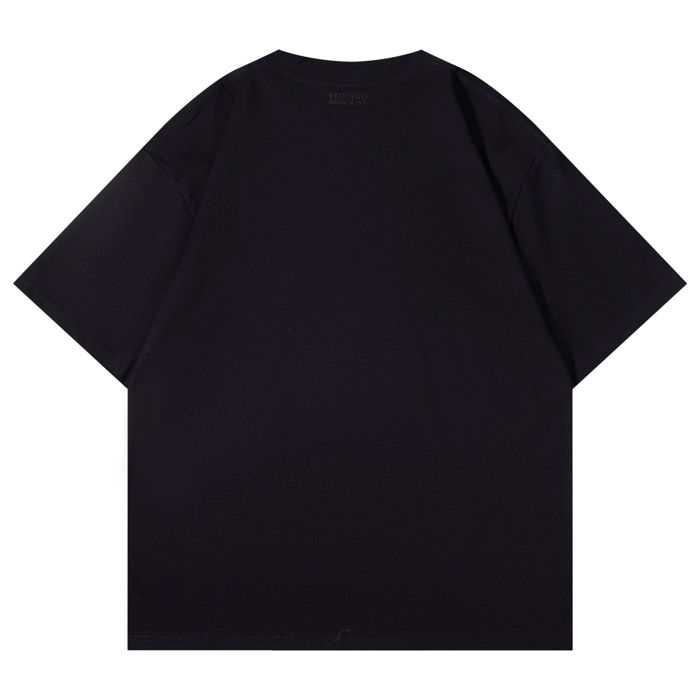 Unisex Black Washed Faded Letter Graphic T-Shirt, Short Sleeve Casual Tee