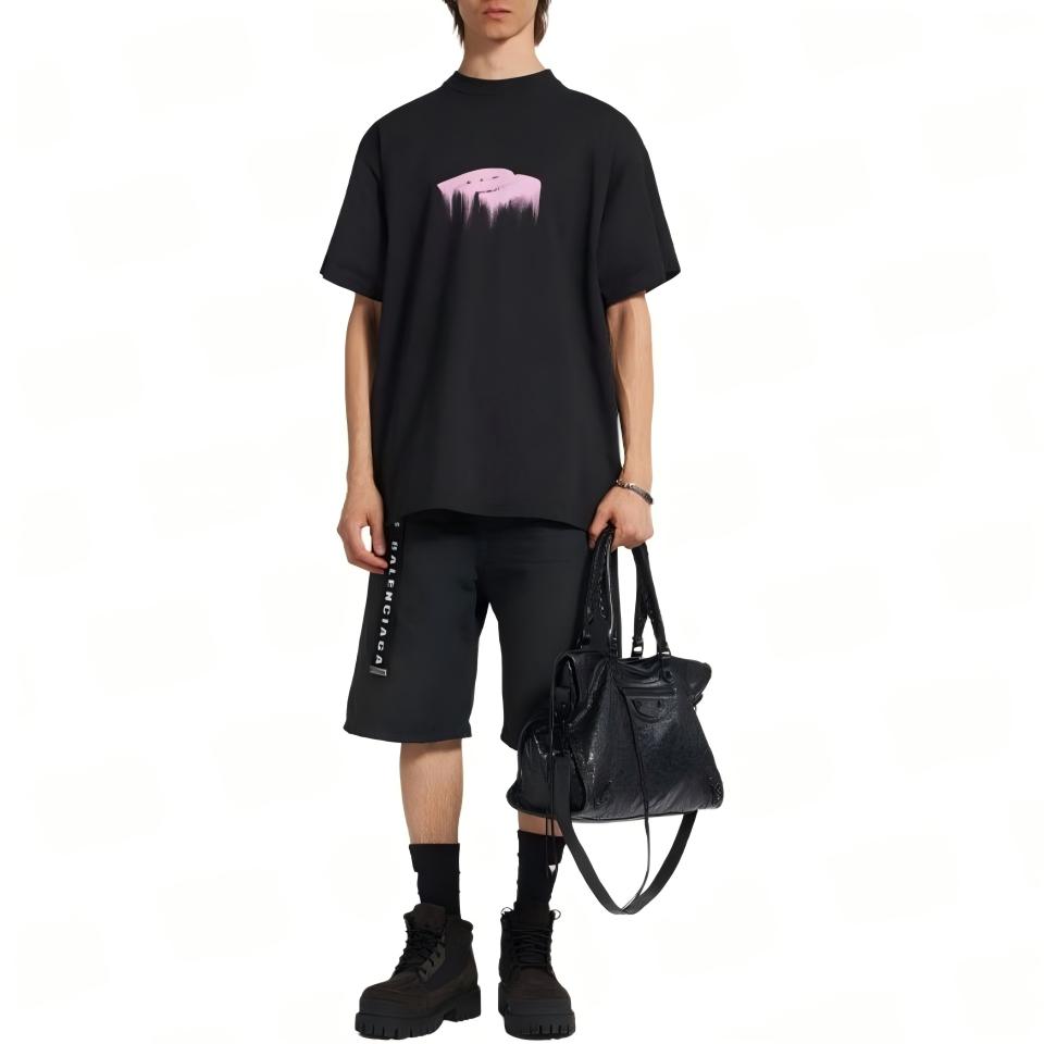 New Band Direct Print Washed Effect Faded Style Cotton T-Shirt