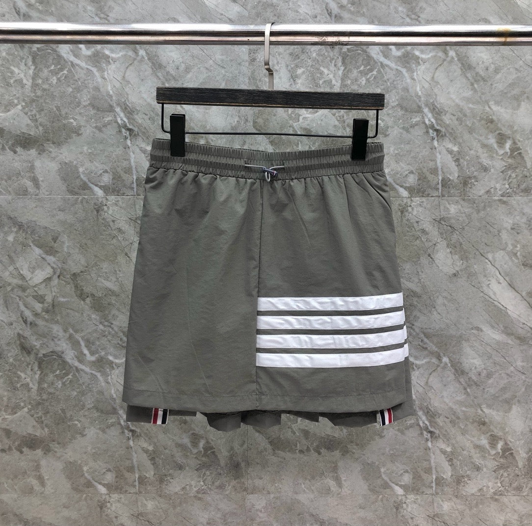 Women's Elastic Waist Four Stripe Mini Skirt