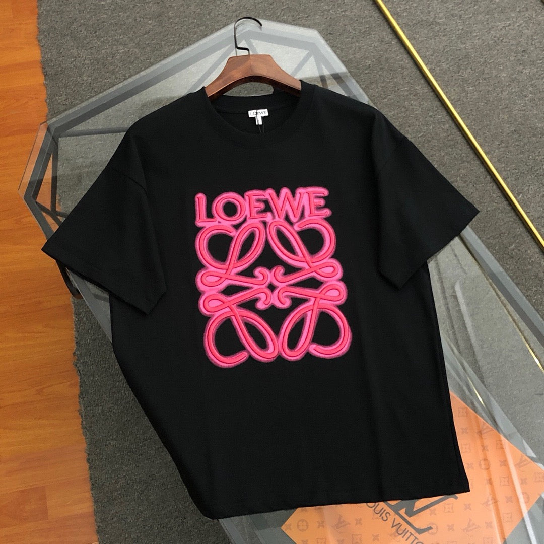 Spring Summer Embroidered Logo Crew Neck T-Shirt