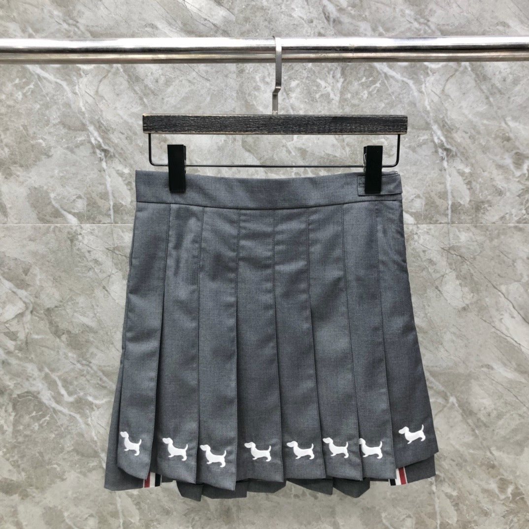 Women's High Waist Puppy Embroidered Mini Skirt