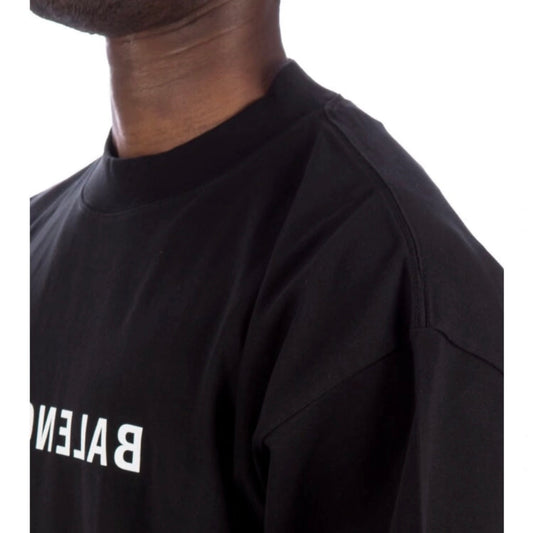Black Mirror Letter Graphic T-Shirt, Crew Neck Short Sleeve Casual Tee