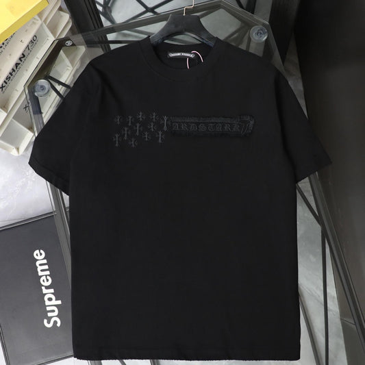 Chrome Hearts Star Cross Patch Embroidered Vintage Short Sleeve T-Shirt