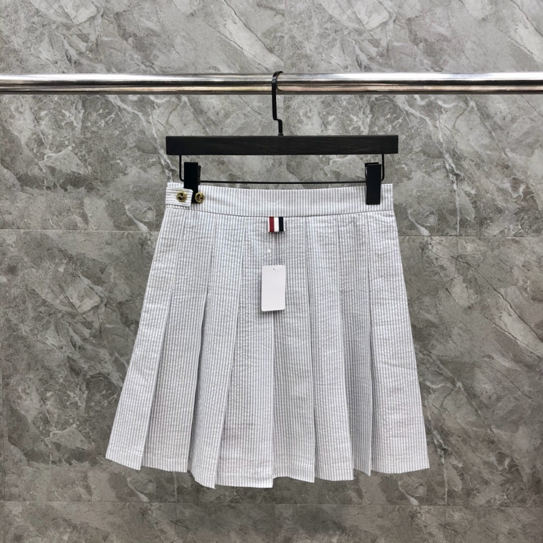 Women's High Waist Striped Seersucker Mini Skirt