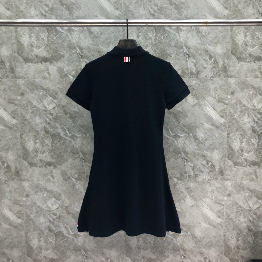 Women's Piqué Cotton Polo Dress with Contrast Webbing Detail