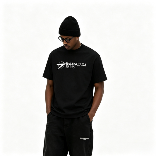 New Unisex Letter Logo Graphic T-Shirt, Short Sleeve Cutout Casual Tee