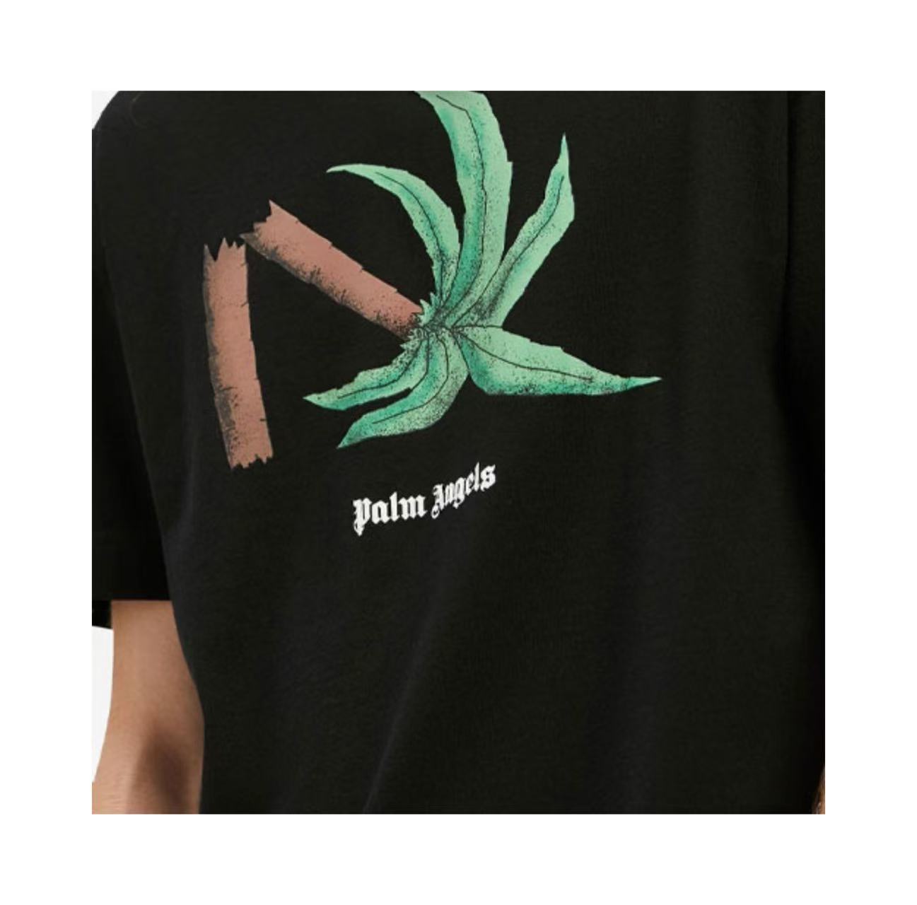 New Casual Pure Cotton T Shirt with Botanical Logo Print on Chest