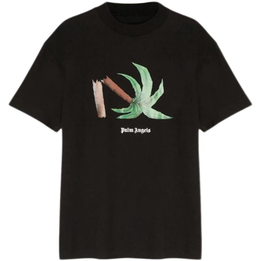 New Casual Pure Cotton T Shirt with Botanical Logo Print on Chest