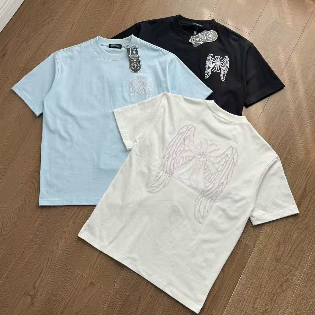 Chrome Hearts Heavy Embroidery Craft Short Sleeve T-Shirt – 3 Colors Available