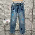 Chrome Hearts New Classic Blue Cross Denim Jeans KL31