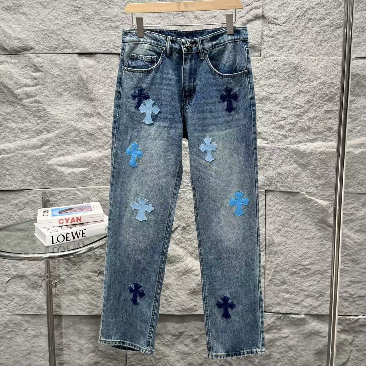 Chrome Hearts New Classic Blue Cross Denim Jeans