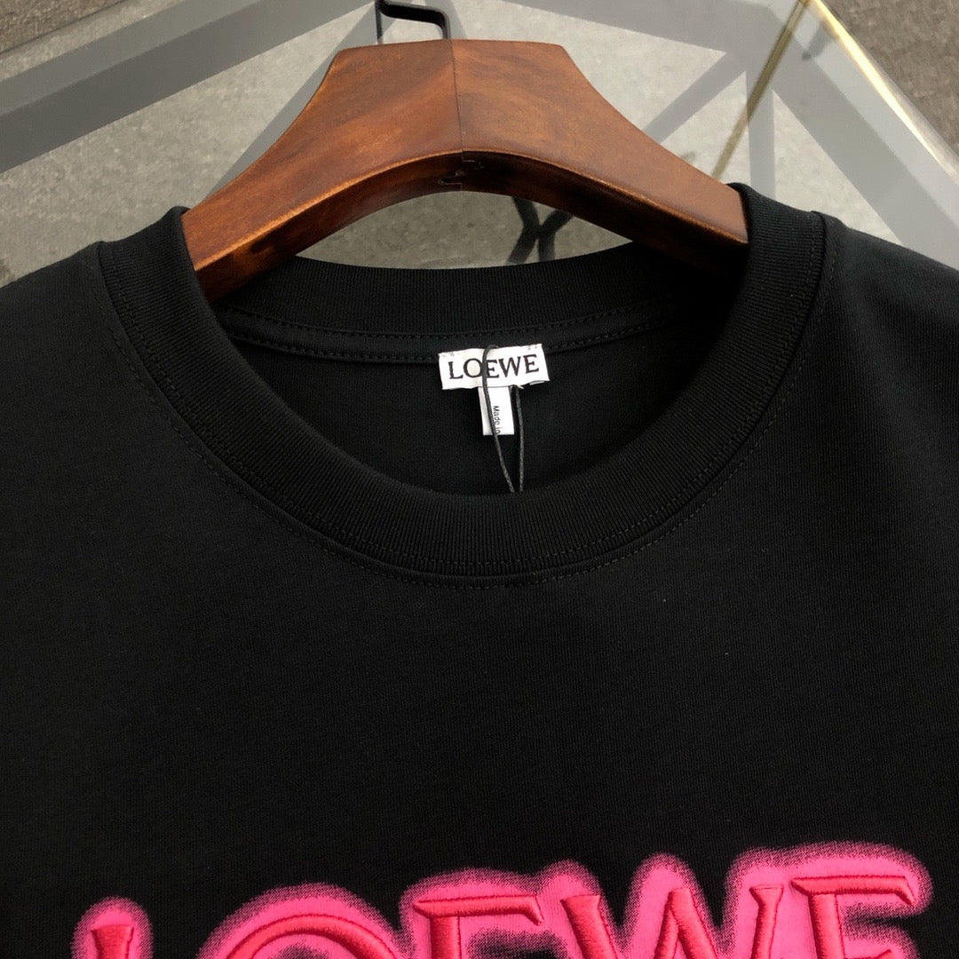 Spring Summer Embroidered Logo Crew Neck T-Shirt