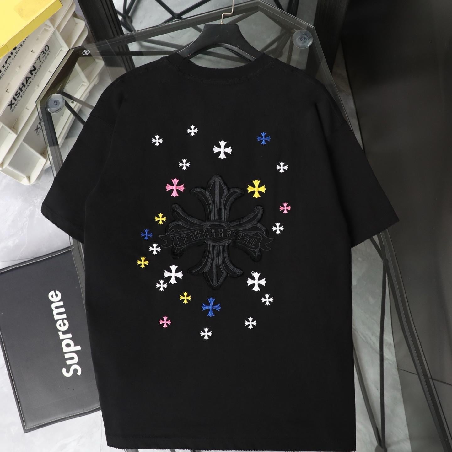 Chrome Hearts 26SS Cutout Embroidered Vintage Short Sleeve T-Shirt
