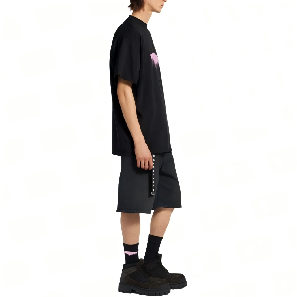 New Band Direct Print Washed Effect Faded Style Cotton T-Shirt