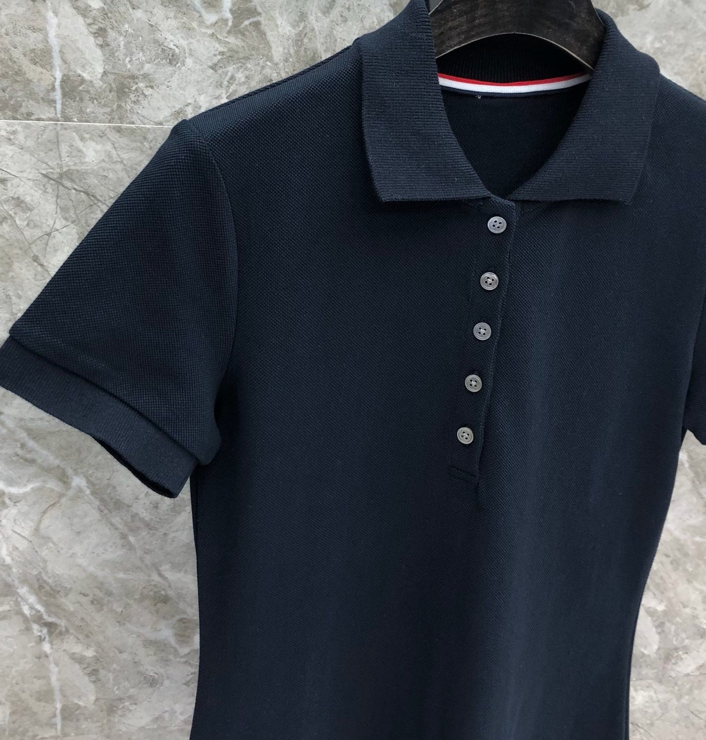 Women's Piqué Cotton Polo Dress with Contrast Webbing Detail