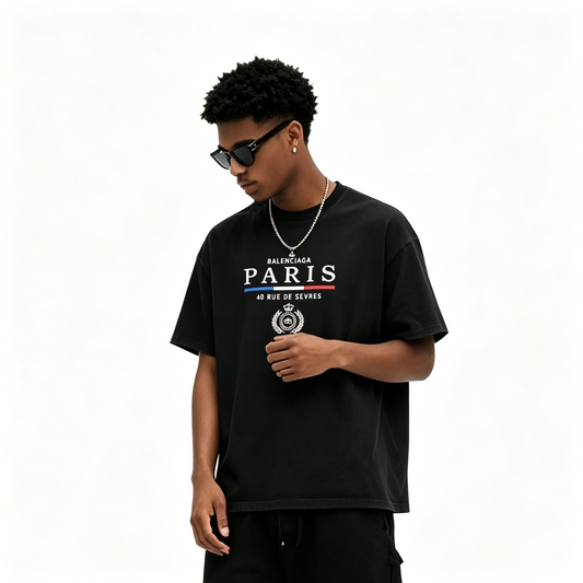New Black Letter Print Graphic Tee, Regular Fit Crew Neck Short Sleeve Casual T-Shirt