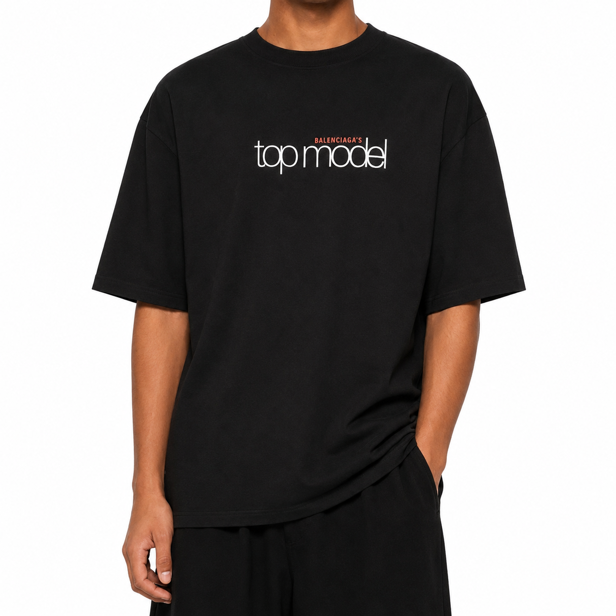 New Black Top Model Vintage Jersey T-Shirt, Fit Short Sleeve Casual Tee