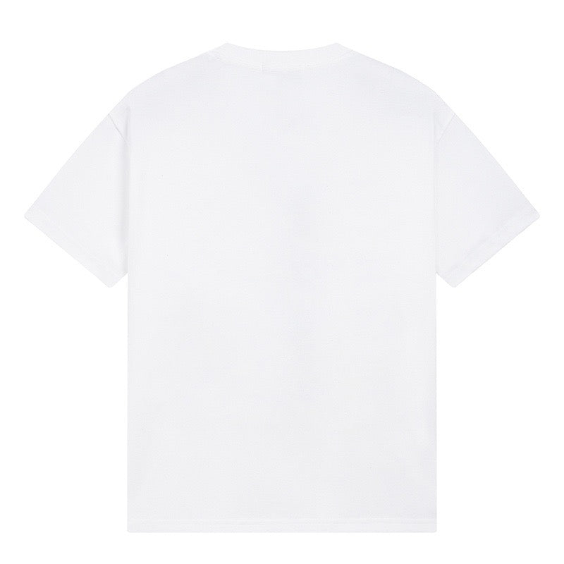 New Mosaic Blur Logo Letter Graphic T-Shirt, Crew Neck Short Sleeve Casual Tee