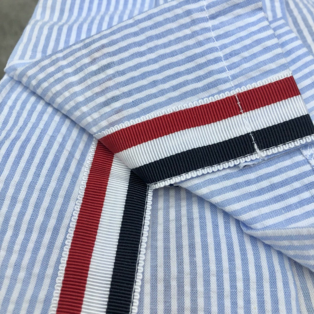 Women's Three Tone Color Block Seersucker Mini Skirt