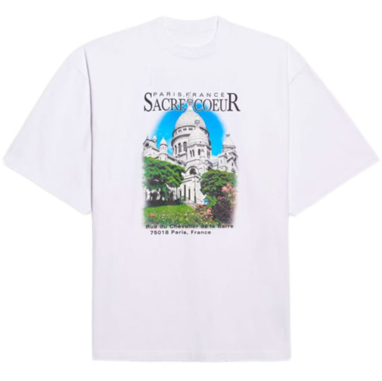 New Loose Fit Casual Crew Neck T Shirt with Architectural Letter Print Design
