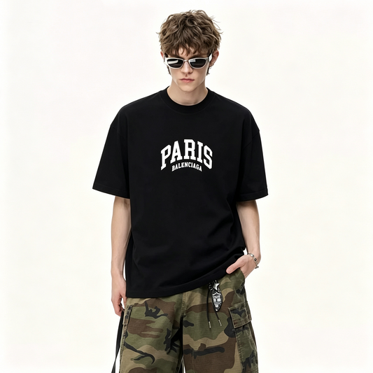 New Letter Graphic T-Shirt, Crew Neck Pullover Tee, 4 Colors