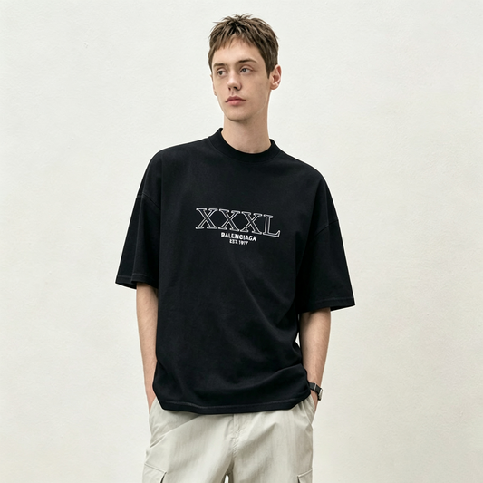 New XXXL Logo Graphic T-Shirt, Crew Neck Short Sleeve Casual Tee