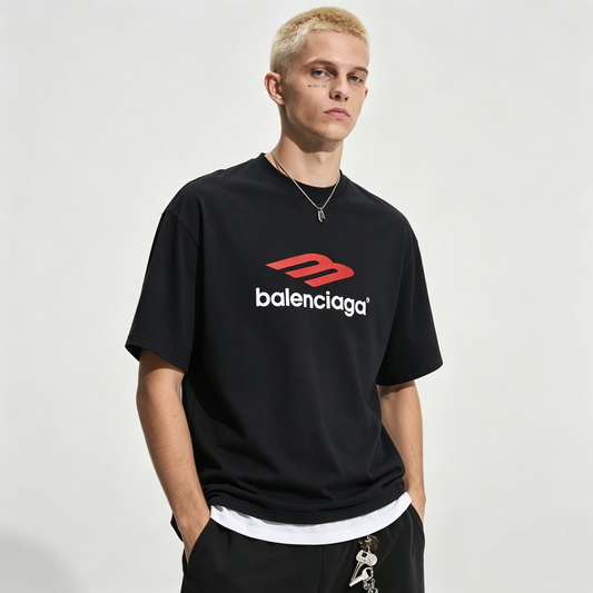 New Classic 3B Print Crew Neck T-Shirt Loose Fit Casual Style