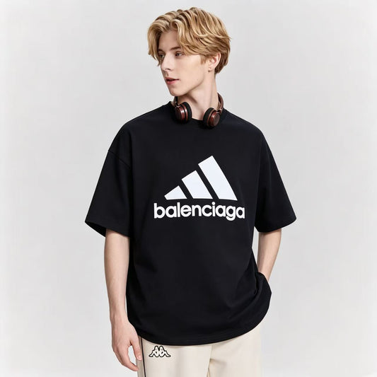 New Vintage Collab Graphic T-Shirt, Crew Neck Short Sleeve Pullover Tee