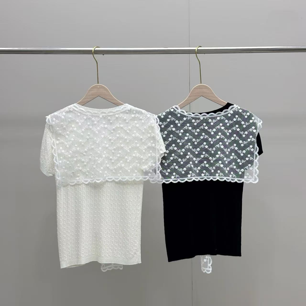 2-pack 2026 New Ice Silk Knit Lace Shrug Short Sleeve Cardigan