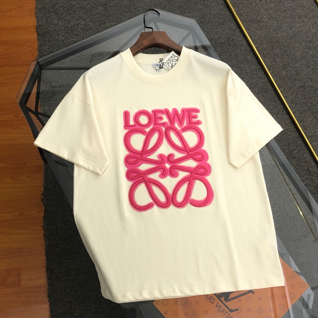 Spring Summer Embroidered Logo Crew Neck T-Shirt