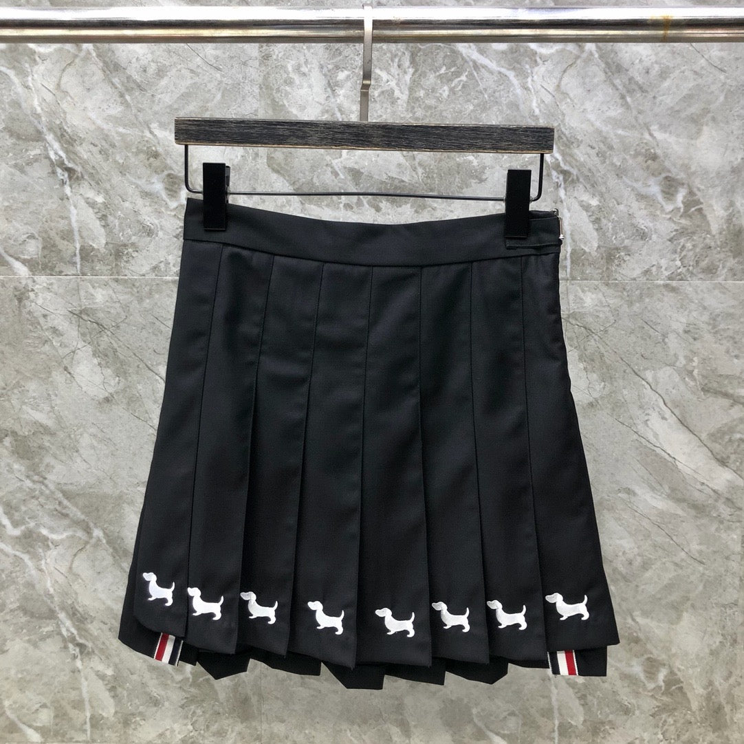 Women's High Waist Puppy Embroidered Mini Skirt