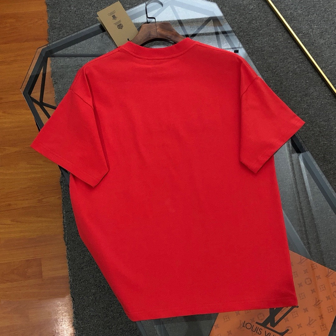 Embroidered Letter Logo Crew Neck T-Shirt