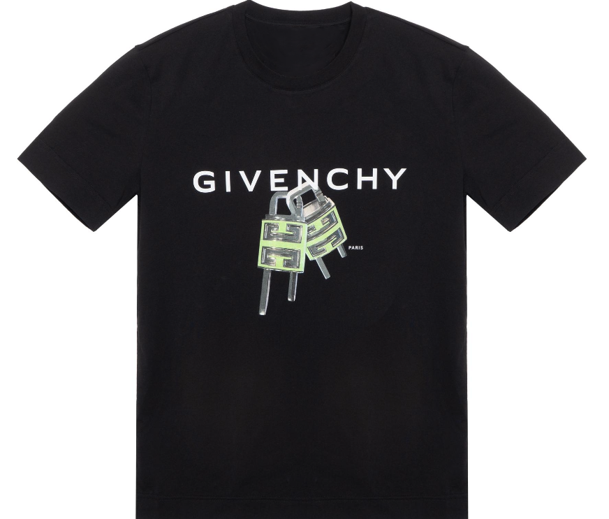 New Men’s Crew Neck T Shirt with Classic Lock Print