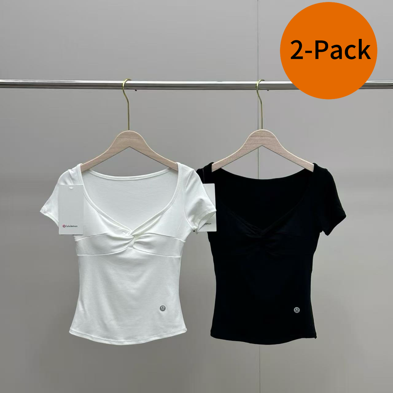 2-Pack 2026 New No-Bra Built-In Support T-Shirt Short Sleeve