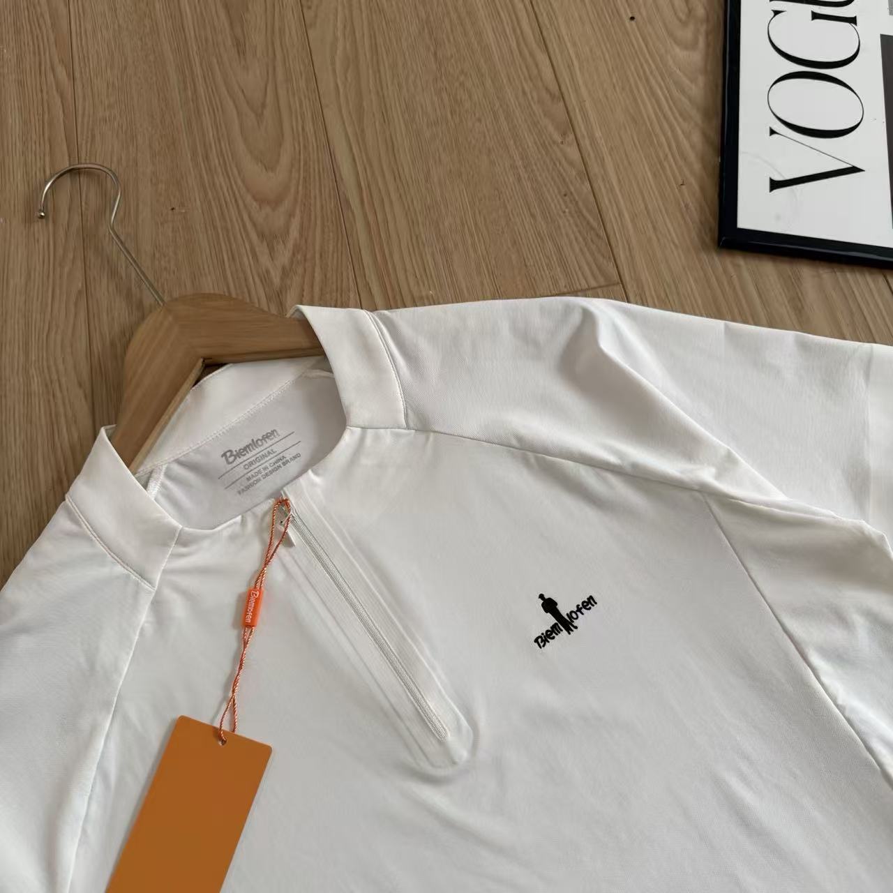 Men's Premium Zip Polo Shirt – Business Casual Short Sleeve Summer Tee
