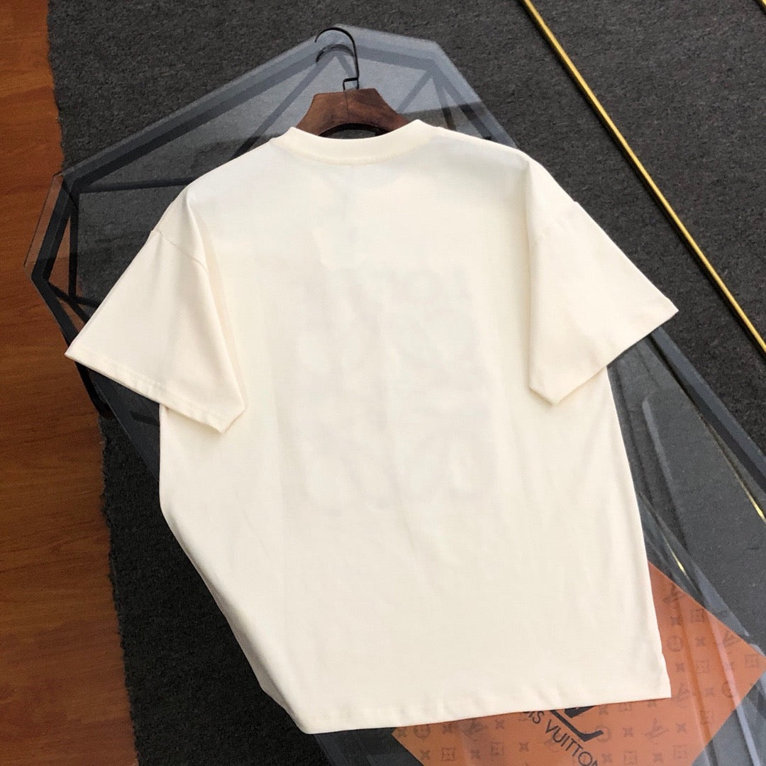 Spring Summer Embroidered Logo Crew Neck T-Shirt