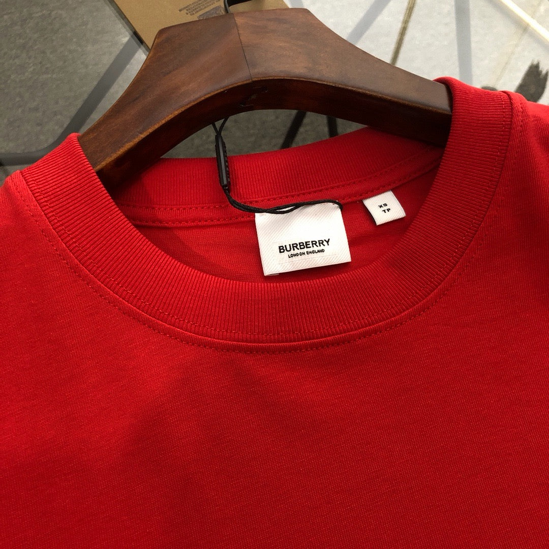 Embroidered Letter Logo Crew Neck T-Shirt