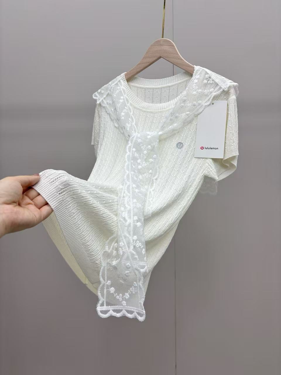 2-pack 2026 New Ice Silk Knit Lace Shrug Short Sleeve Cardigan
