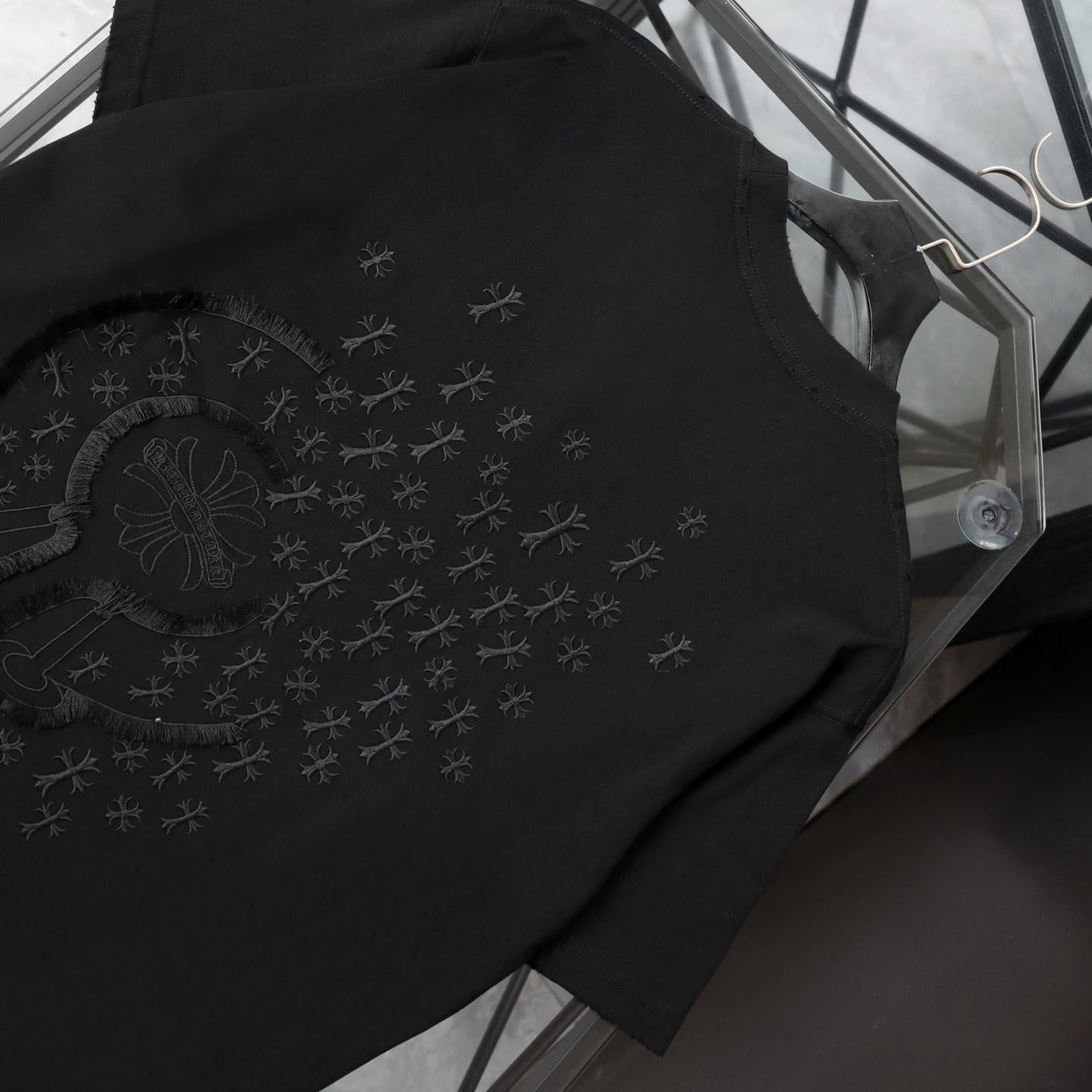 Chrome Hearts Star Cross Patch Embroidered Vintage Short Sleeve T-Shirt