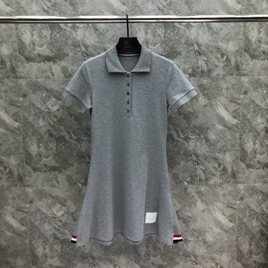 Women's Piqué Cotton Polo Dress with Contrast Webbing Detail