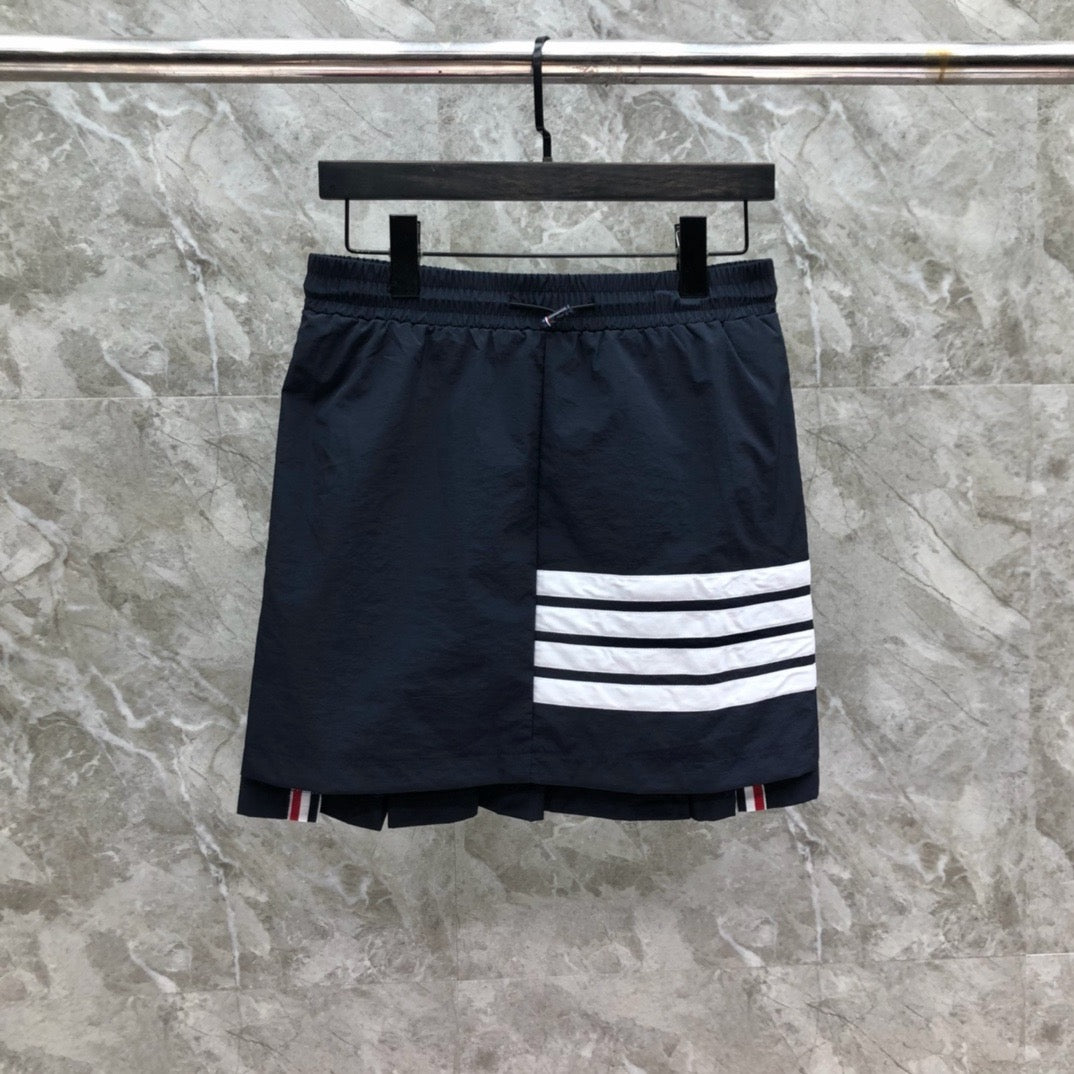 Women's Elastic Waist Four Stripe Mini Skirt
