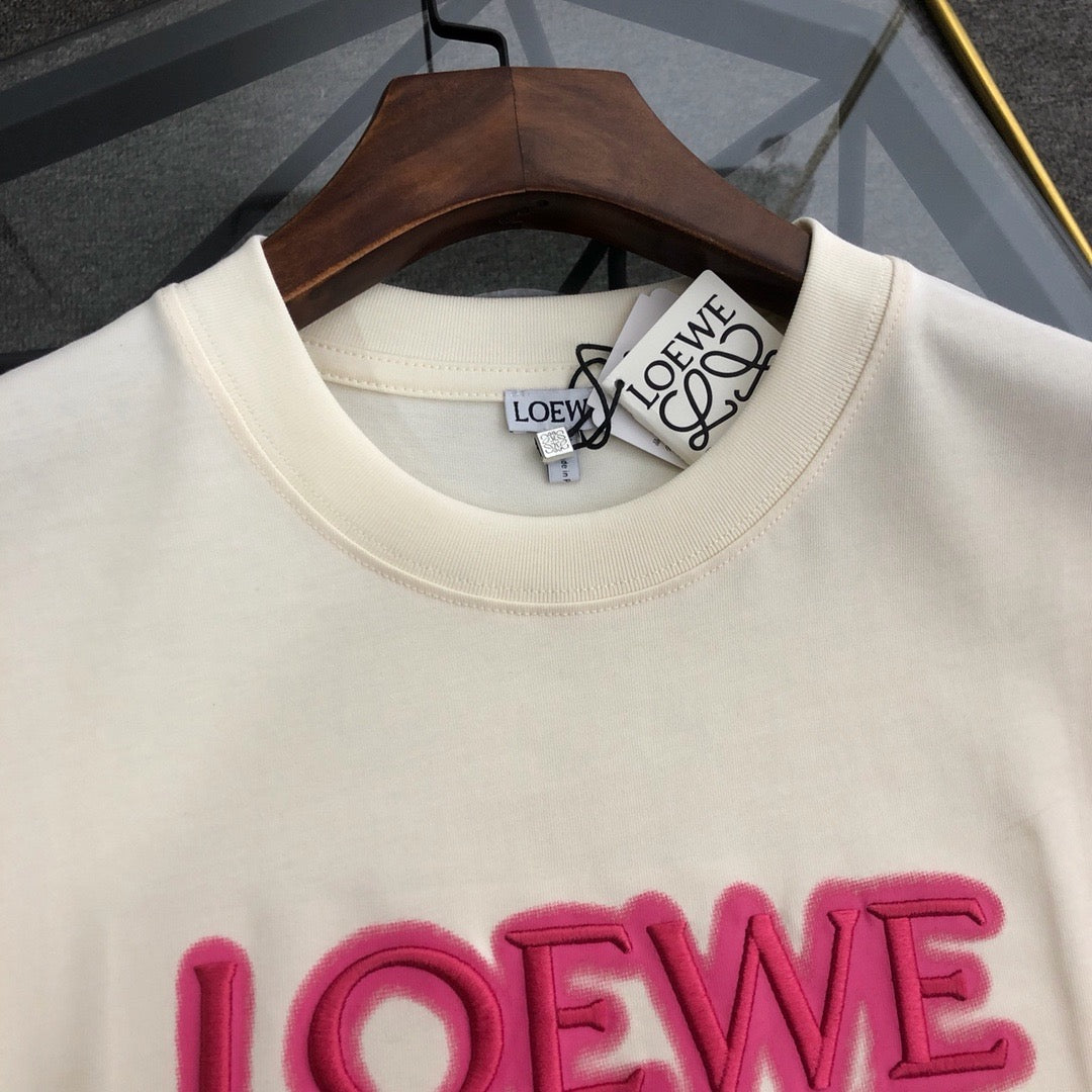 Spring Summer Embroidered Logo Crew Neck T-Shirt