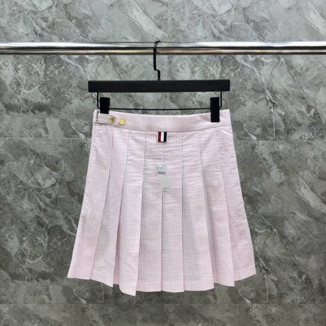 Women's High Waist Striped Seersucker Mini Skirt