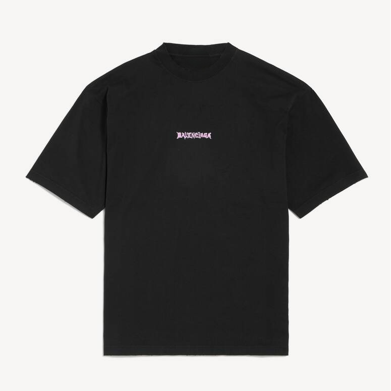 New Band Direct Print Back Medium Fit T-shirt in Black