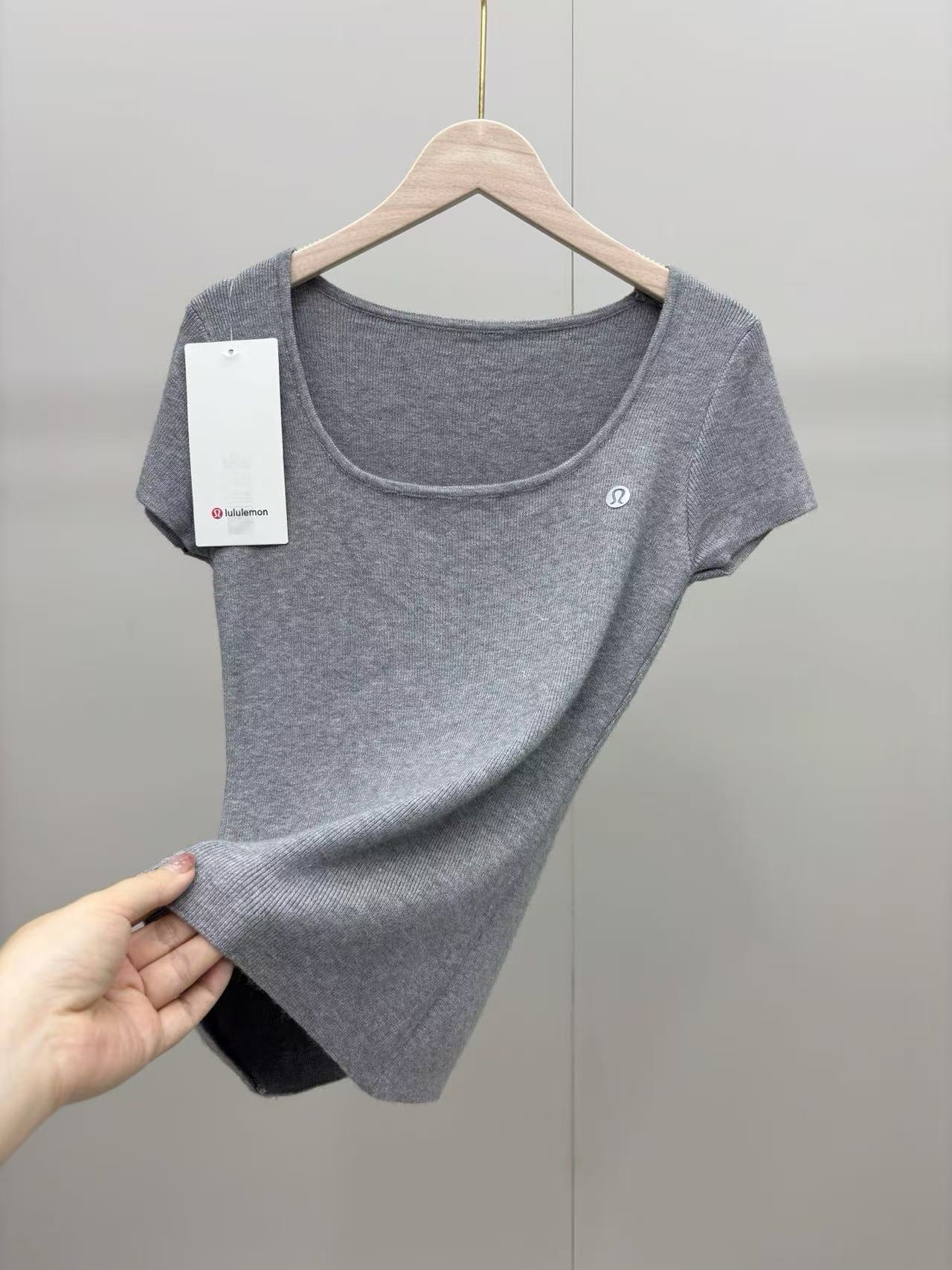 2-pack 2026 New U-Neck Ice Silk Short Sleeve Top