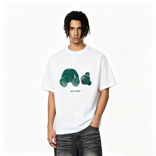 New Vintage Classic Decapitated Bear Graphic Loose Fit Versatile T Shirt