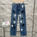 Chrome Hearts Flared Bamboo-Texture Denim Jeans KZ33